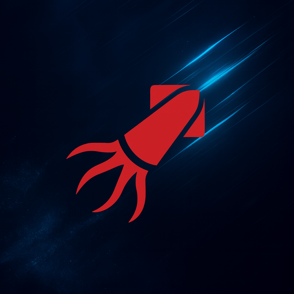 Calamari Rust external cheat logo on a dark cyber-style background.
